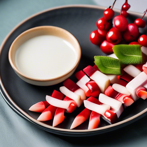 Homemade dish Crab sticks with cherries 94039